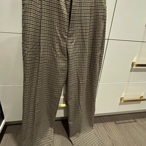 Brown and beige houndstooth pattern Zara pants